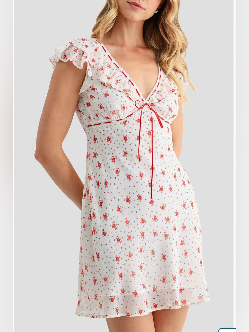 NWT Lush Ruffle Trim Minidress Size Medium #summer dress #floral #feminine